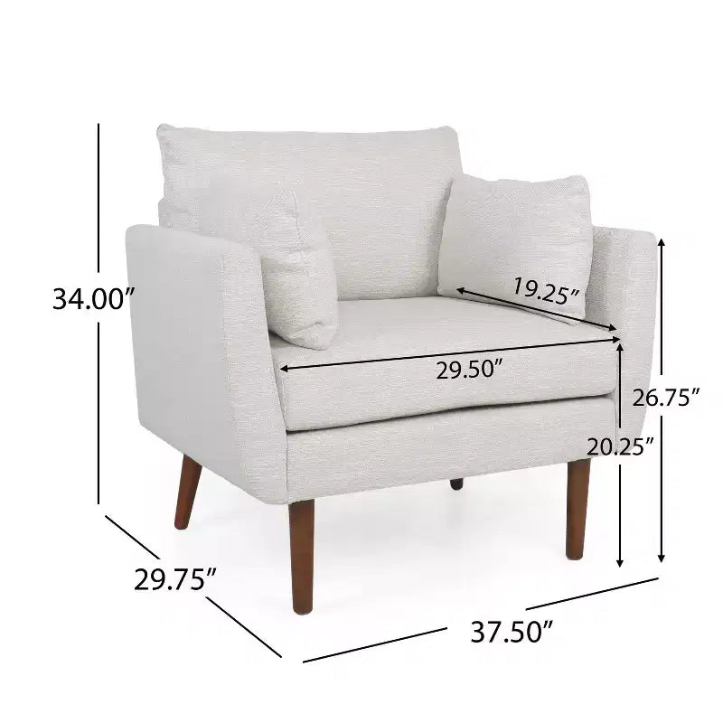 Christopher Knight Home Gould Fauteuil club rembourré avec oreillers décoratifs Beige/Noyer