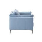 Canapé Mesut en cuir pleine fleur bleu clair de 173 cm avec pieds en métal et clous décoratifs – Acme Furniture