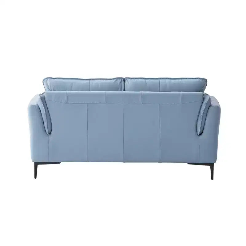 Canapé Mesut en cuir pleine fleur bleu clair de 173 cm avec pieds en métal et clous décoratifs – Acme Furniture