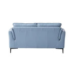 Canapé Mesut en cuir pleine fleur bleu clair de 173 cm avec pieds en métal et clous décoratifs – Acme Furniture