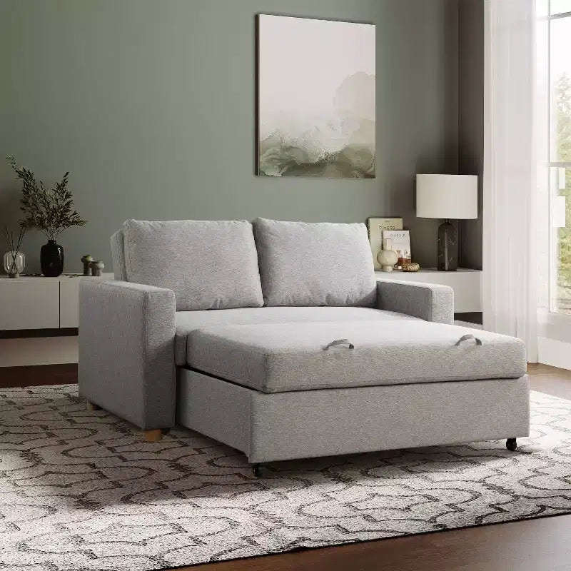 Sofa convertible Serta Aurora gris clair tissé