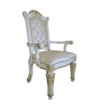 24" Vendome Accent Chair Synthetic Leather/Antique Pearl Finish - Acme Furniture