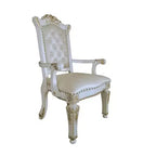 24" Vendome Accent Chair Synthetic Leather/Antique Pearl Finish - Acme Furniture