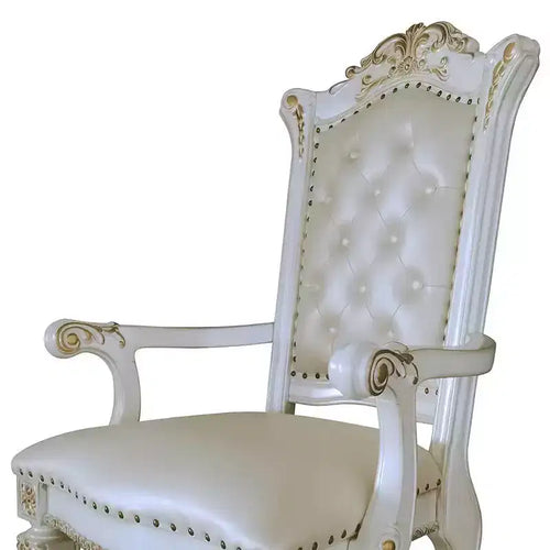 Fauteuil d'appoint Vendome 24" Simili Cuir/Finition Perle Antique - Acme Furniture