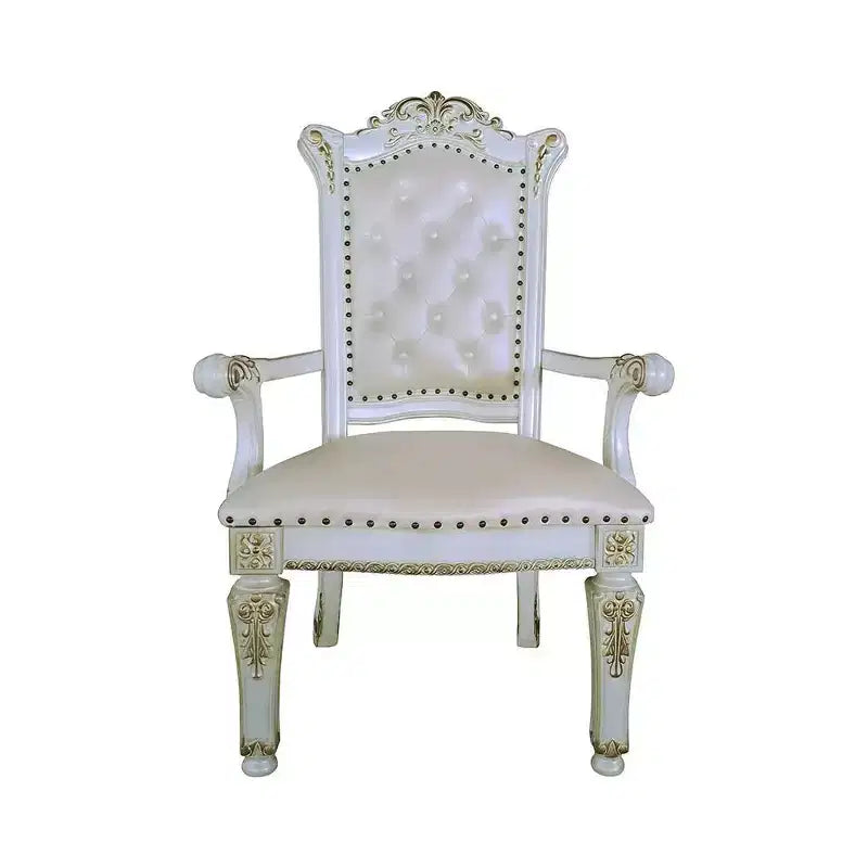 Fauteuil d'appoint Vendome 24" Simili Cuir/Finition Perle Antique - Acme Furniture