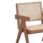 Fauteuil d'appoint Valentina 24" en rotin/finition naturelle - Acme Furniture : revêtement en cuir, capitonné, structure en bois composite