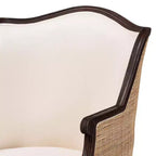 Fauteuil d'appoint en tissu et bois bali & pari Ornella Beige/Marron foncé : Revêtement en polyester, Structure en rotin