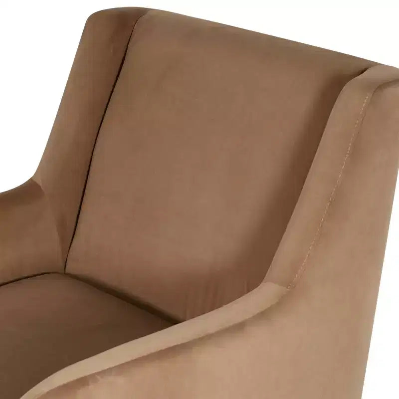 Fauteuil berçant pivotant Linon Dorian marron