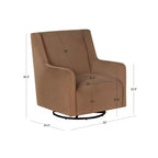 Fauteuil berçant pivotant Linon Dorian marron