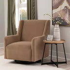 Fauteuil berçant pivotant Linon Dorian marron