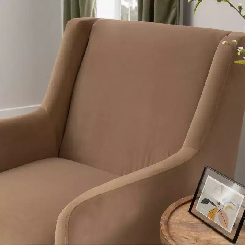 Fauteuil berçant pivotant Linon Dorian marron