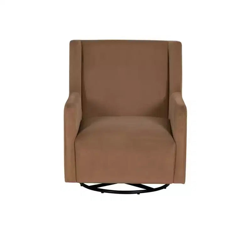 Fauteuil berçant pivotant Linon Dorian marron