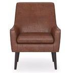 Fauteuil d'appoint Warnock Marron Vieilli - WyndenHall : Similicuir, Pieds en Bois d'Hévéa