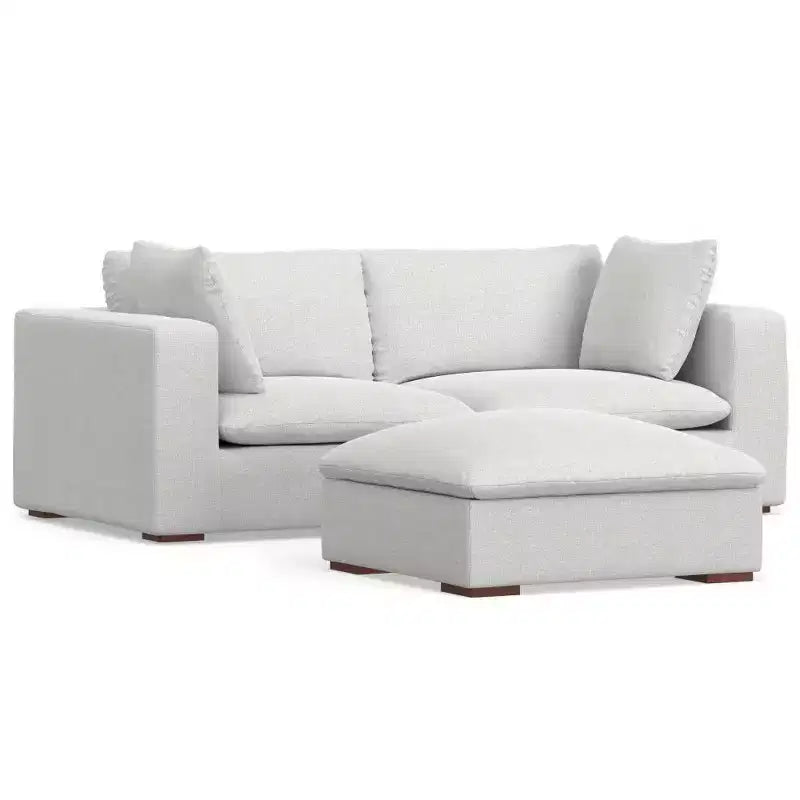WyndenHall Marlee 2 Seater Sofa and Ottoman Cloud Gray