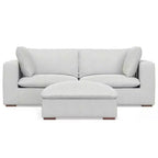 WyndenHall Marlee Canapé 2 places et pouf gris nuage