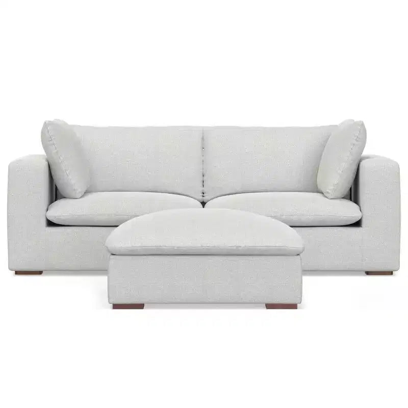 WyndenHall Marlee Canapé 2 places et pouf gris nuage