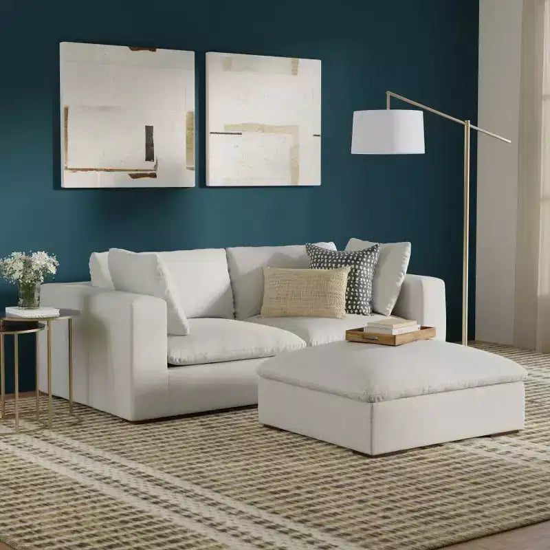 WyndenHall Marlee Canapé 2 places et pouf gris nuage