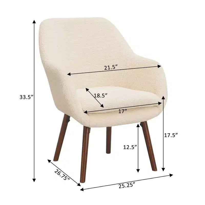 Fauteuil d'appoint à dossier haut Charlotte Breighton Home, crème/marron foncé