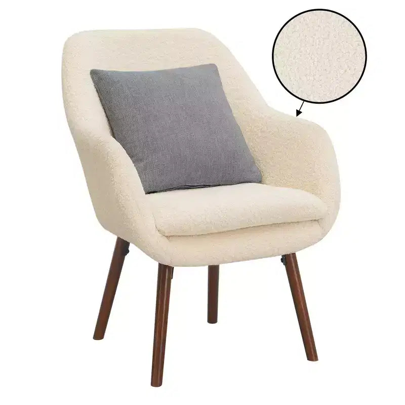 Fauteuil d'appoint à dossier haut Charlotte Breighton Home, crème/marron foncé