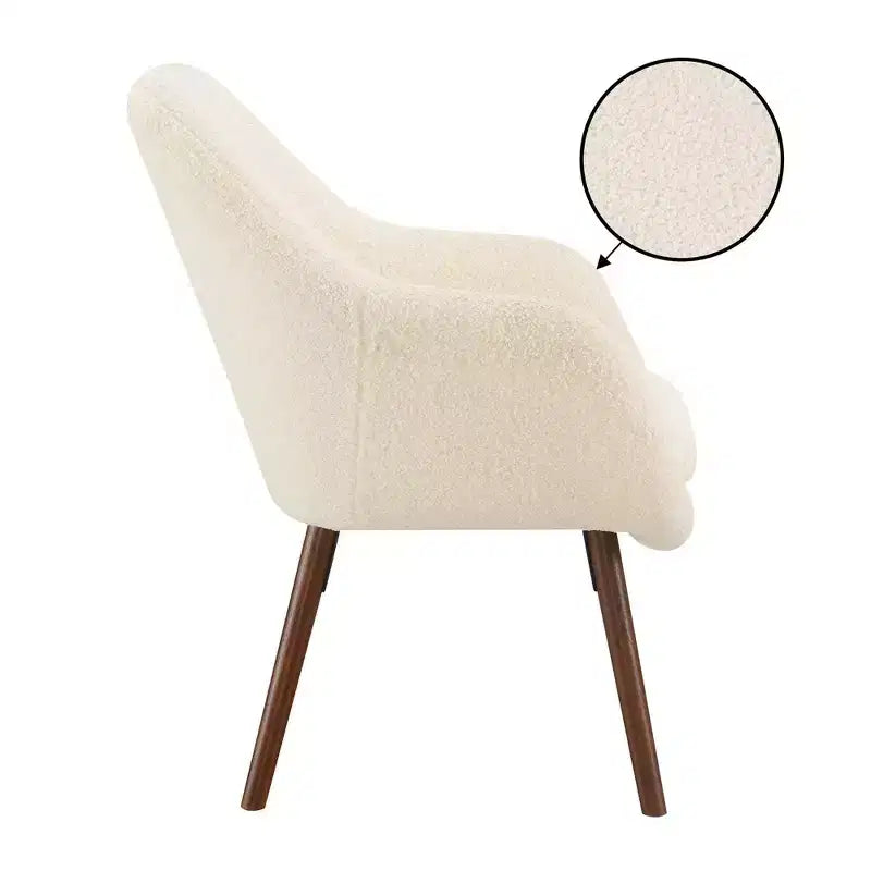 Fauteuil d'appoint à dossier haut Charlotte Breighton Home, crème/marron foncé