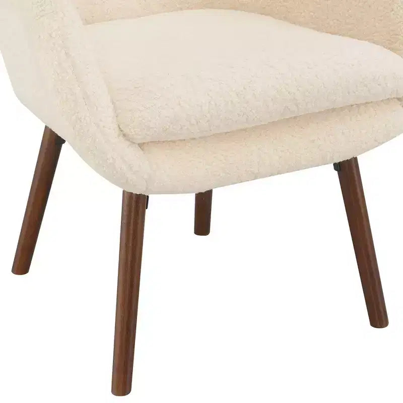Fauteuil d'appoint à dossier haut Charlotte Breighton Home, crème/marron foncé