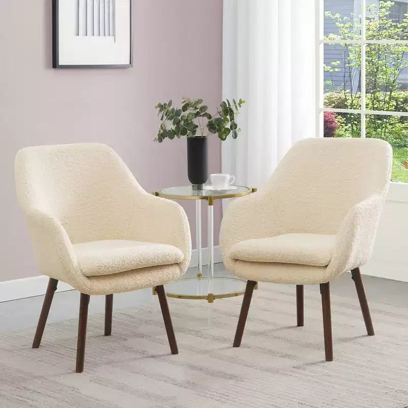 Fauteuil d'appoint à dossier haut Charlotte Breighton Home, crème/marron foncé