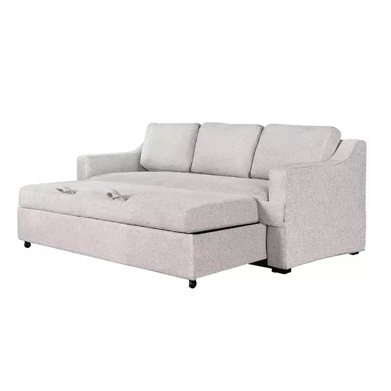 Canapé-lit gigogne Serta Hans en lin : taille Queen, convertible avec matelas à ressorts intérieurs