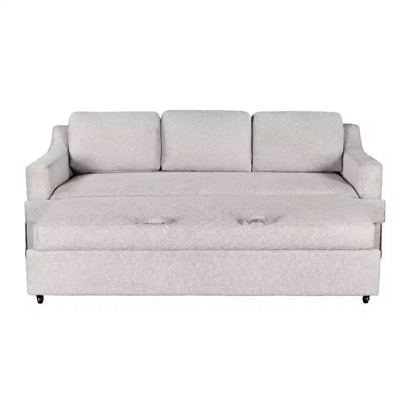 Canapé-lit gigogne Serta Hans en lin : taille Queen, convertible avec matelas à ressorts intérieurs