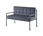 51" Brantley Sandy Gray Finish Loveseat - Acme Furniture: Includes 2 Accent Pillows, Metal Frame
