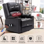 Fauteuil inclinable de massage COMHOMA en cuir PU, fauteuil releveur électrique noir