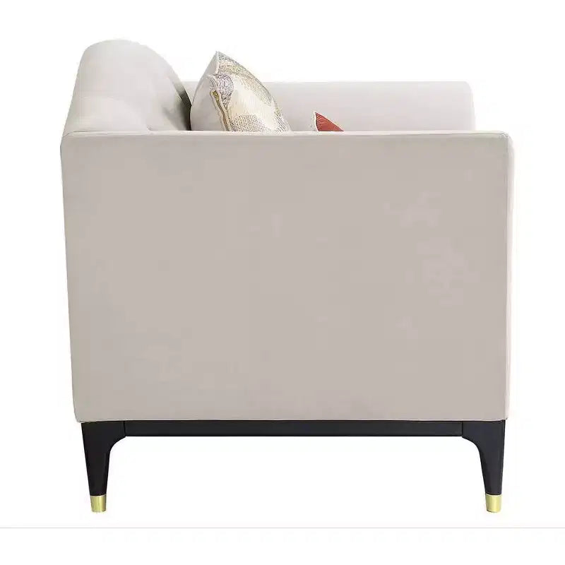 Canapé Tayden 180 cm Velours Beige : Acme Furniture, capitonnage cristal, accents dorés