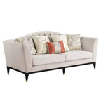 Canapé Tayden 180 cm Velours Beige : Acme Furniture, capitonnage cristal, accents dorés
