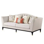 Canapé Tayden 180 cm Velours Beige : Acme Furniture, capitonnage cristal, accents dorés