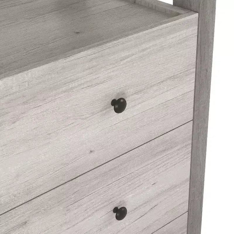 Commode 4 tiroirs miBasics Chickadee Farmhouse Blanc côtier : Rangement en MDF, Dispositif anti-basculement