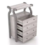 Commode 4 tiroirs miBasics Chickadee Farmhouse Blanc côtier : Rangement en MDF, Dispositif anti-basculement