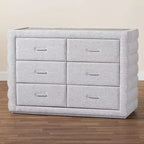 Baxton Studio Cadmus Commode à 4 tiroirs en tissu tufté gris clair