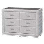 Baxton Studio Cadmus Commode à 4 tiroirs en tissu tufté gris clair