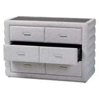 Baxton Studio Cadmus Commode à 4 tiroirs en tissu tufté gris clair