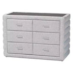 Baxton Studio Cadmus Commode à 4 tiroirs en tissu tufté gris clair