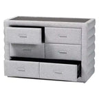 Baxton Studio Cadmus Commode à 4 tiroirs en tissu tufté gris clair