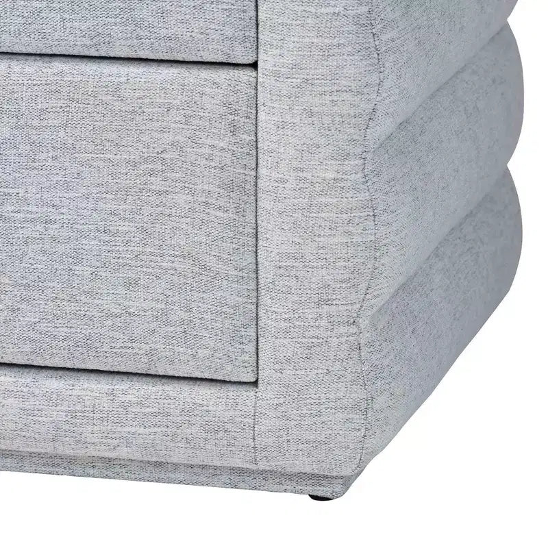 Baxton Studio Cadmus Commode à 4 tiroirs en tissu tufté gris clair