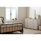 Commode double 6 tiroirs South Shore blanc/beige