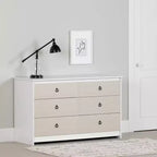 Commode double 6 tiroirs South Shore blanc/beige