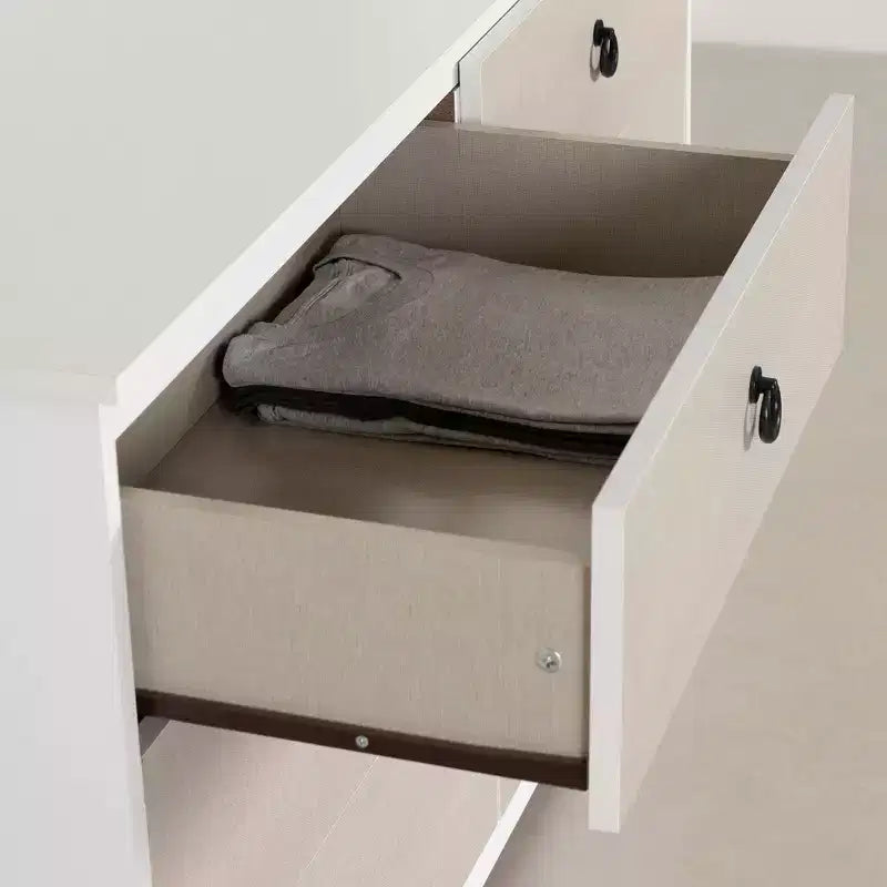 Commode double 6 tiroirs South Shore blanc/beige
