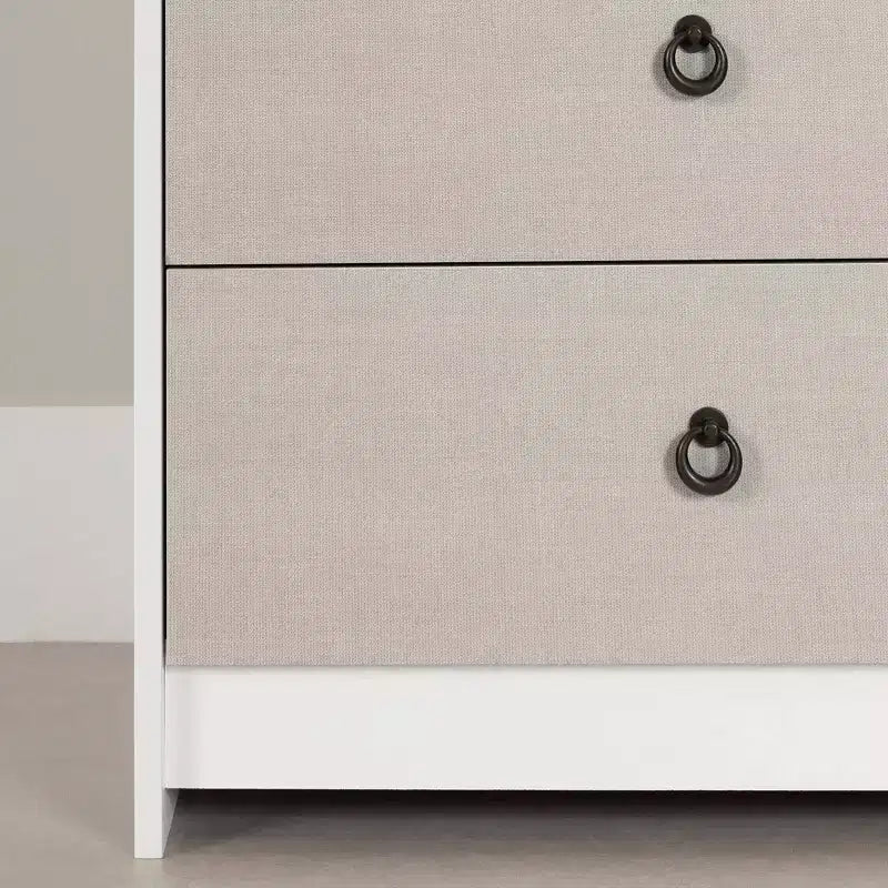 Commode double 6 tiroirs South Shore blanc/beige
