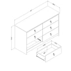 Commode double 6 tiroirs South Shore blanc/beige