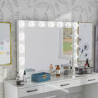 Miroir Grayde 15 pièces avec ampoules et chargeur USB Blanc lumineux - HOMES: Inside + Out