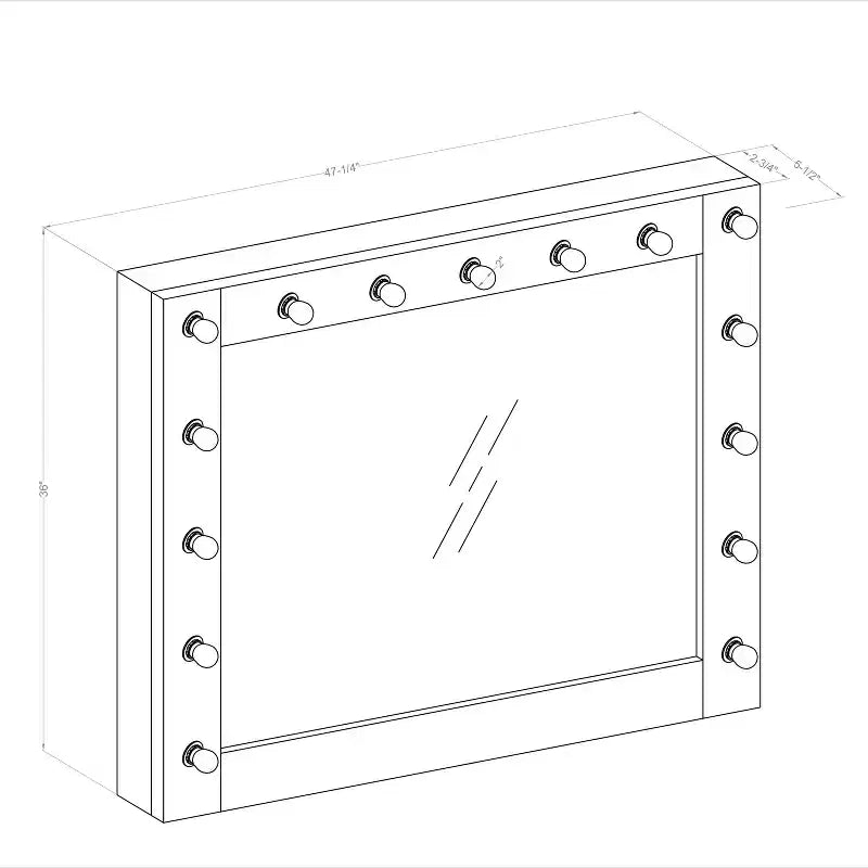 Miroir Grayde 15 pièces avec ampoules et chargeur USB Blanc lumineux - HOMES: Inside + Out