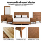 HOMES: Inside + Out Table de Chevet 2 Tiroirs Riverstone Mid-Century Modern Noyer