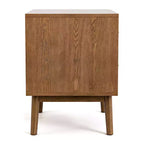 HOMES: Inside + Out Table de Chevet 2 Tiroirs Riverstone Mid-Century Modern Noyer